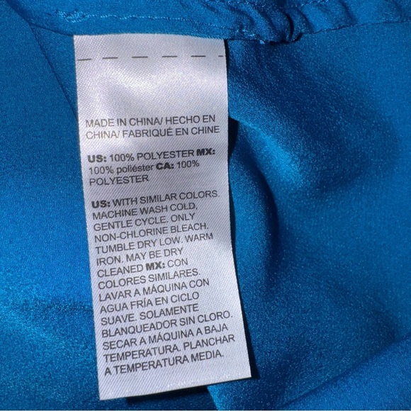 Chico's Blue Cuffed Sleeve Tie Front Blouse - Picture 8 of 8